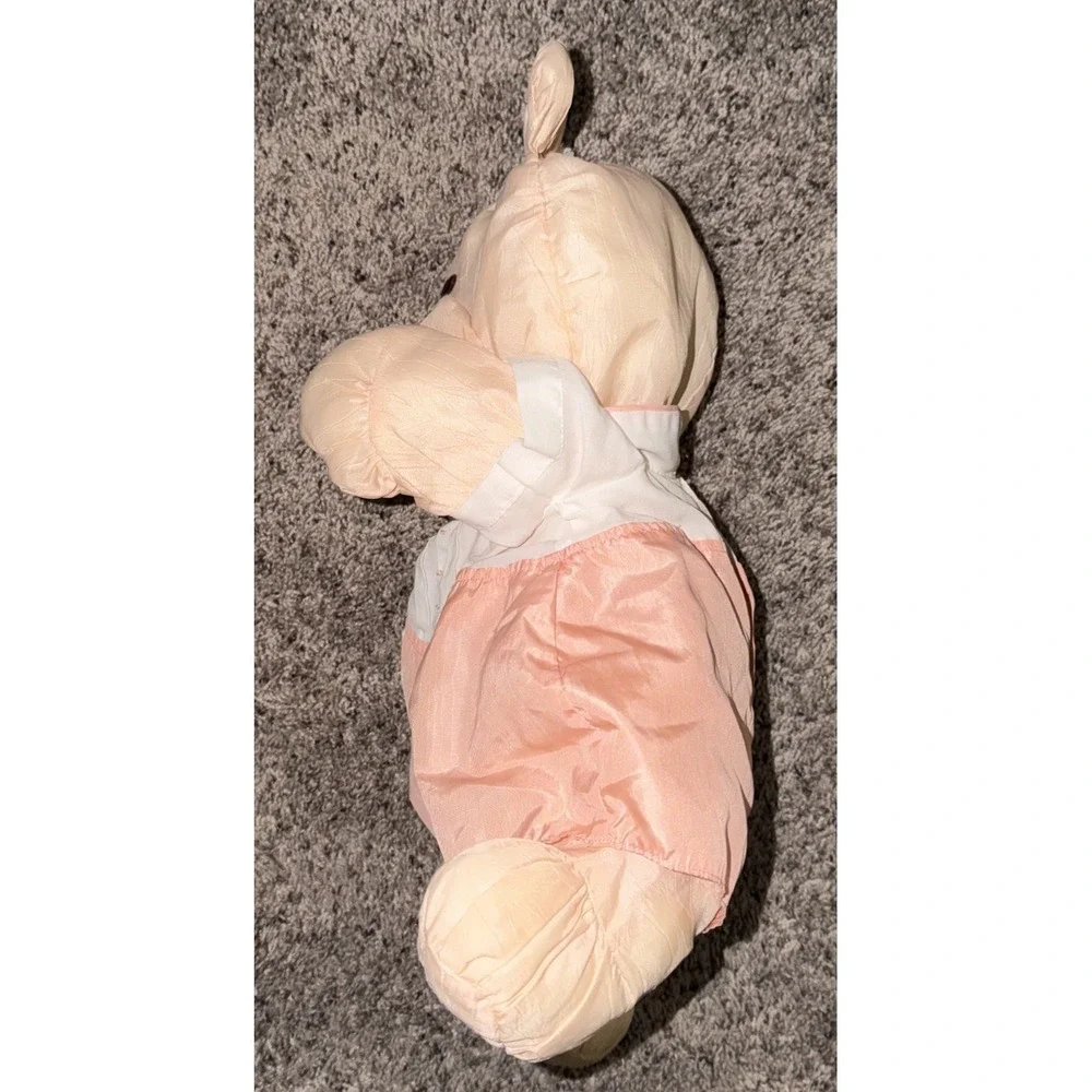 Vintage 1986‎ Fisher Price Puffalump Bear Cub 8006 Peach Plush Stuffed Romper